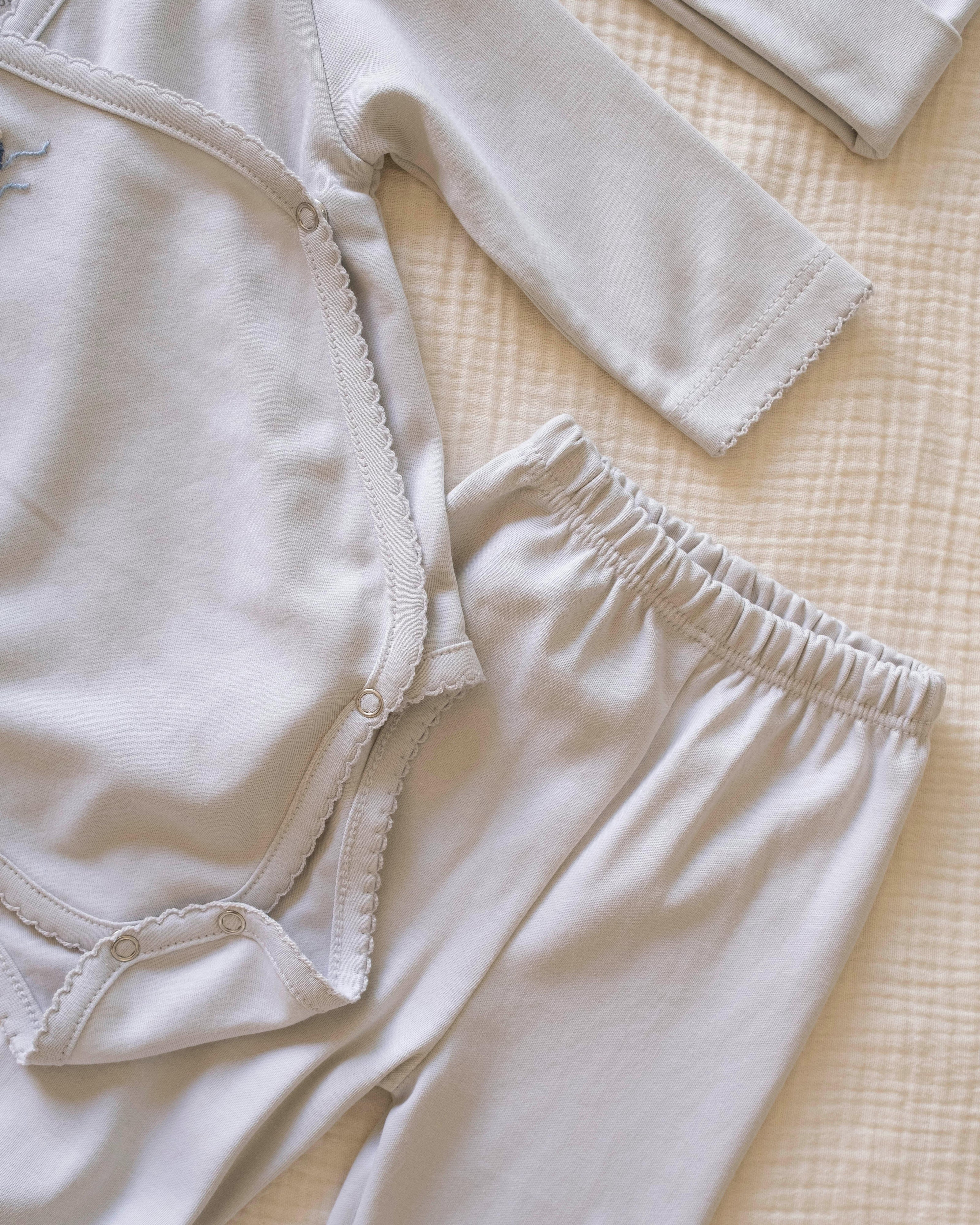 Pima Embroidered Bundle Set in Blue Boat