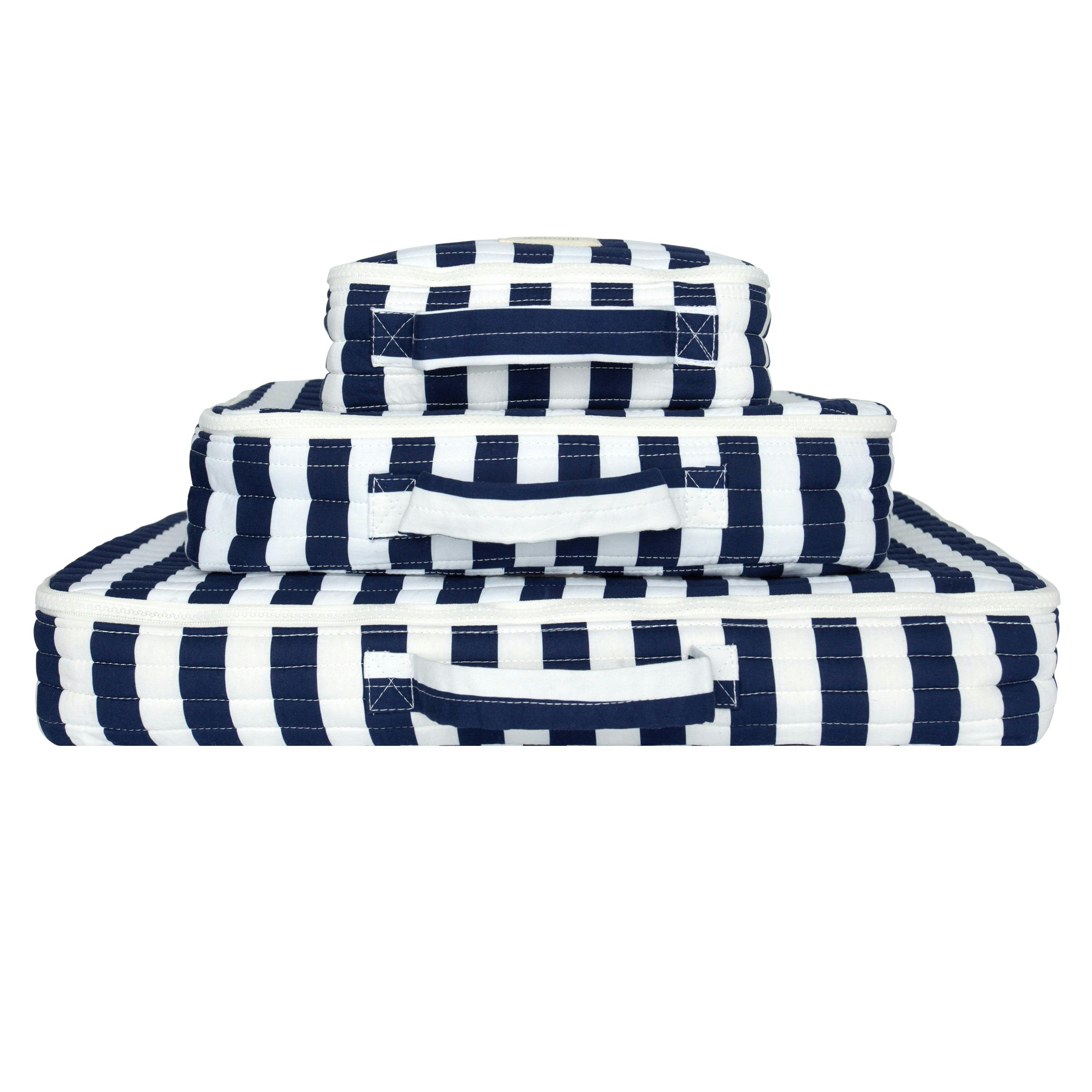 Navy Cabana Stripe Packing Cubes