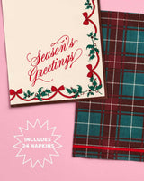Season's Greetings Napkins - 24 paper napkins