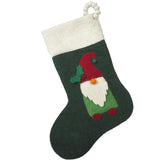 Gnome Green Hand Felted Wool Christmas Stocking