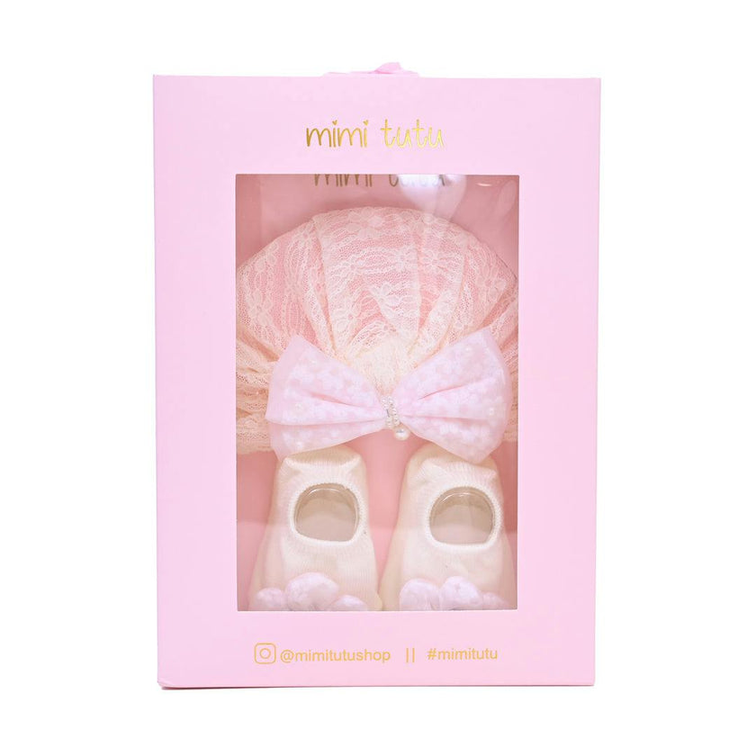 Pink Bow and Flower White Gift Set