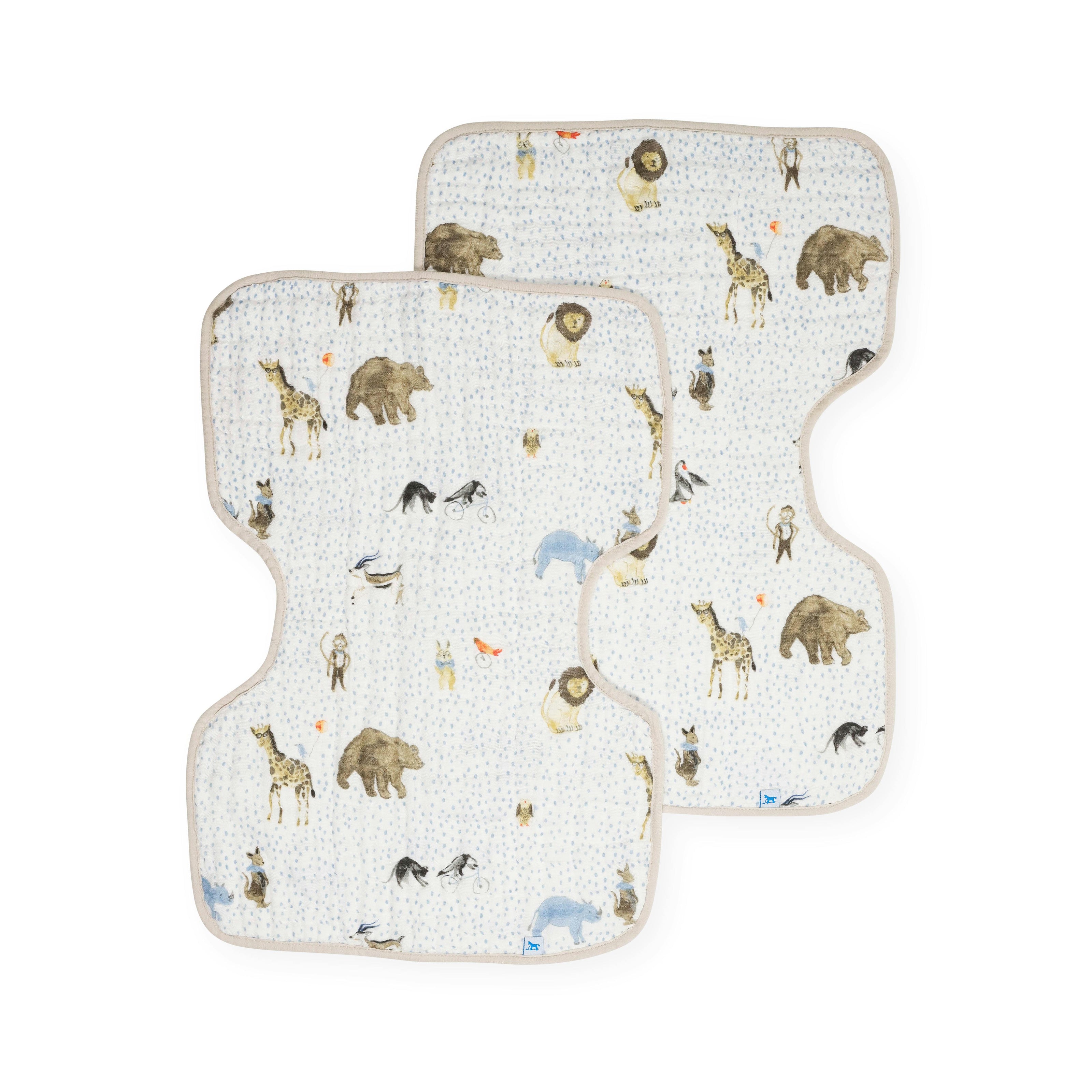 Cotton Muslin Burp Cloth 2 Pack - Party Animals