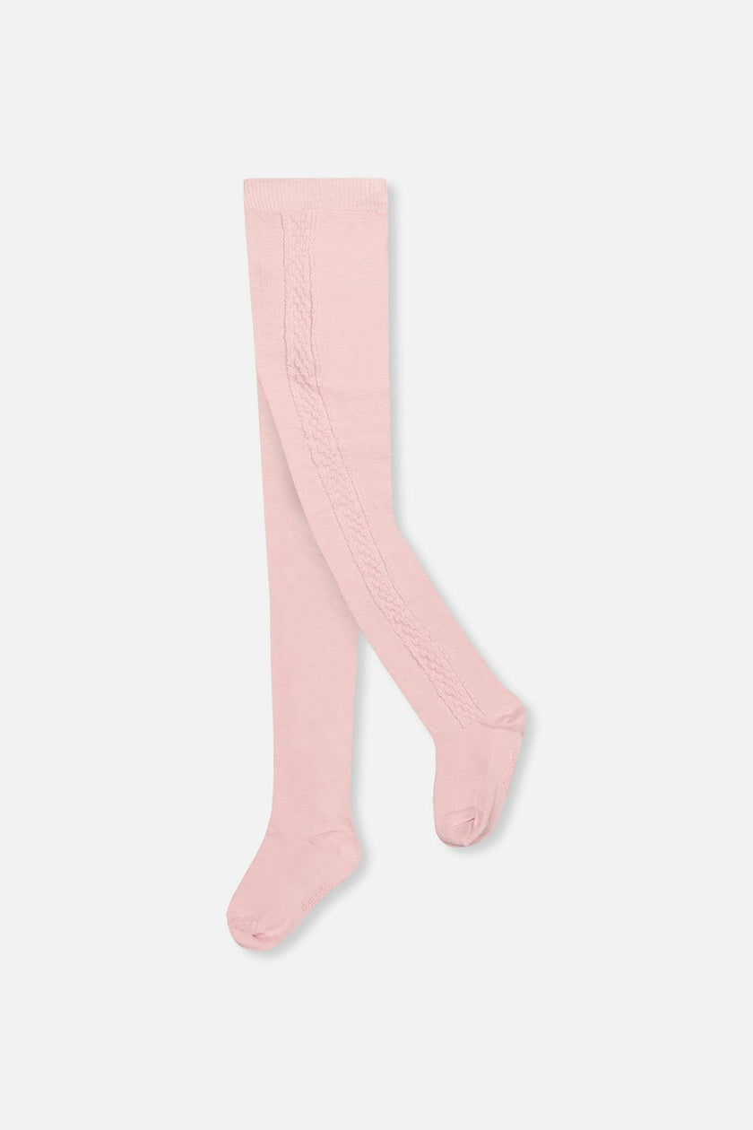 Knit Textured Tights Dusty Pink