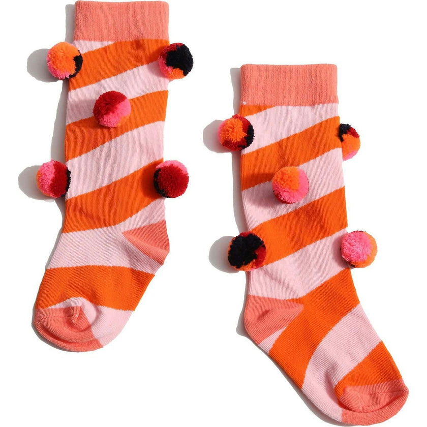 POM POM COLOR BLOCK SOCKS