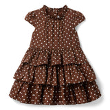 The Dot Ruffle Dress, brown