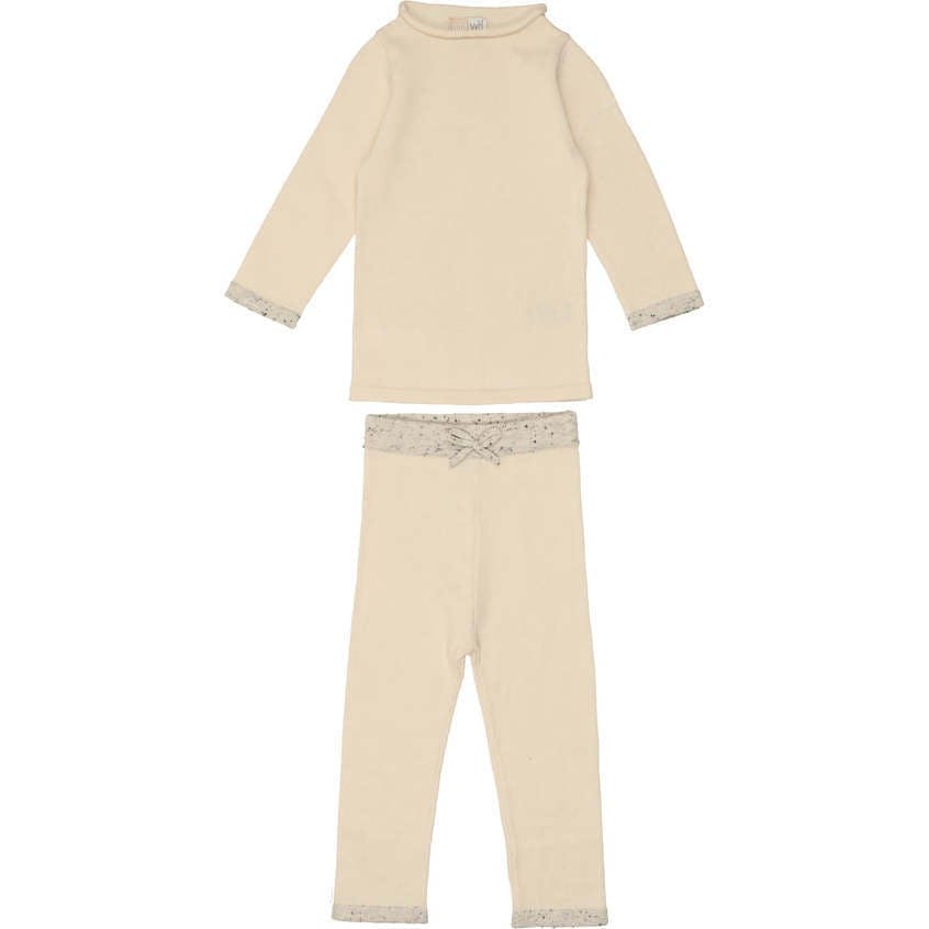 Half Flecked Long Sleeve Sweater & Pant 2-Piece Set