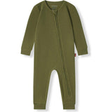 Olive Waffle Zipper Pajama