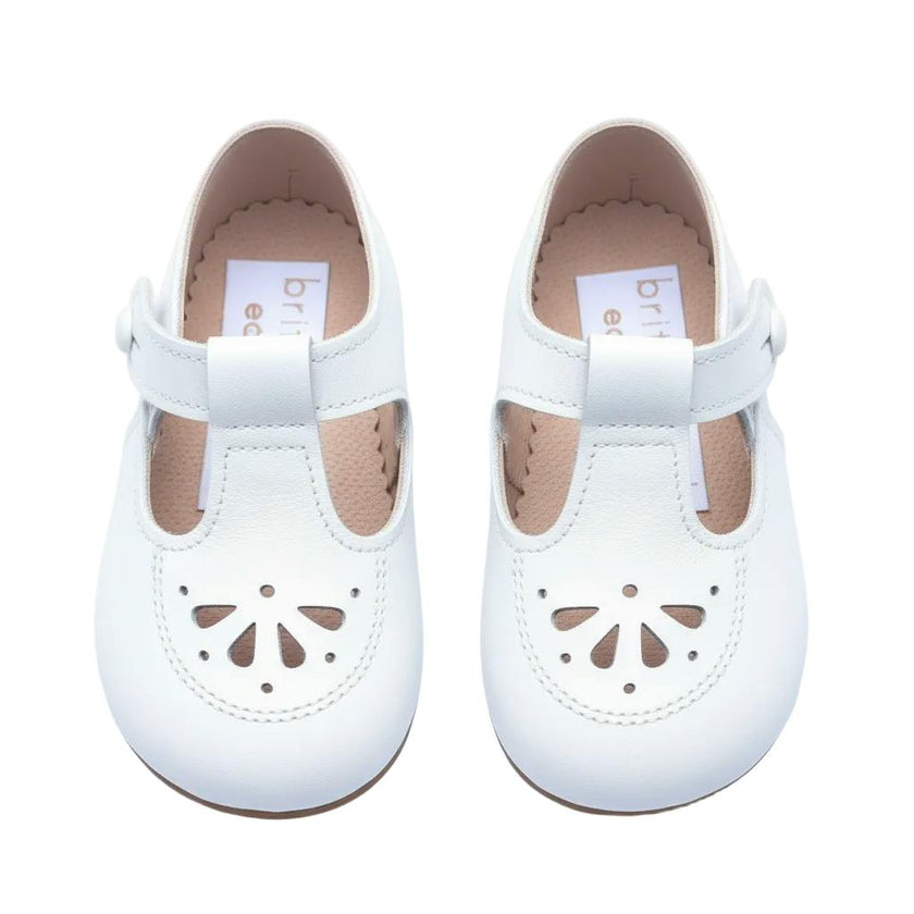Robin British Pre-Walker Baby Shoes - White
