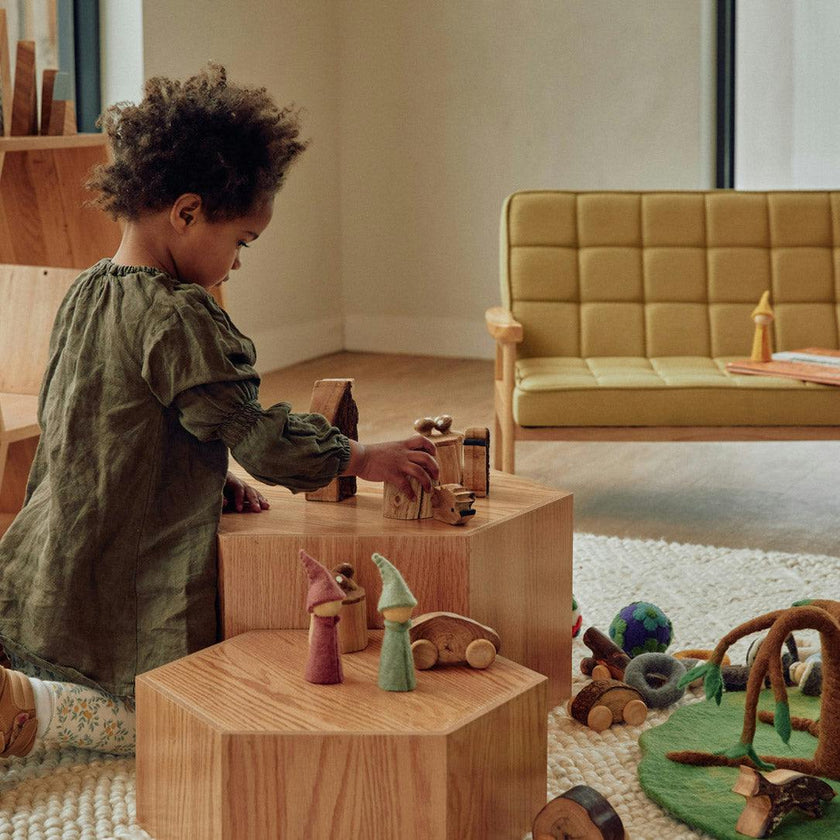 Hexagon Nesting Tables (Set of 3) | Solid European Oak
