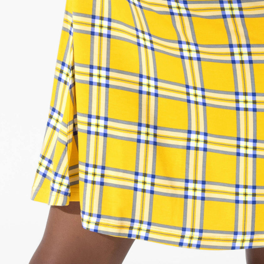 Clueless Total Betty Plaid Bamboo Girls' Short Sleeve Dress