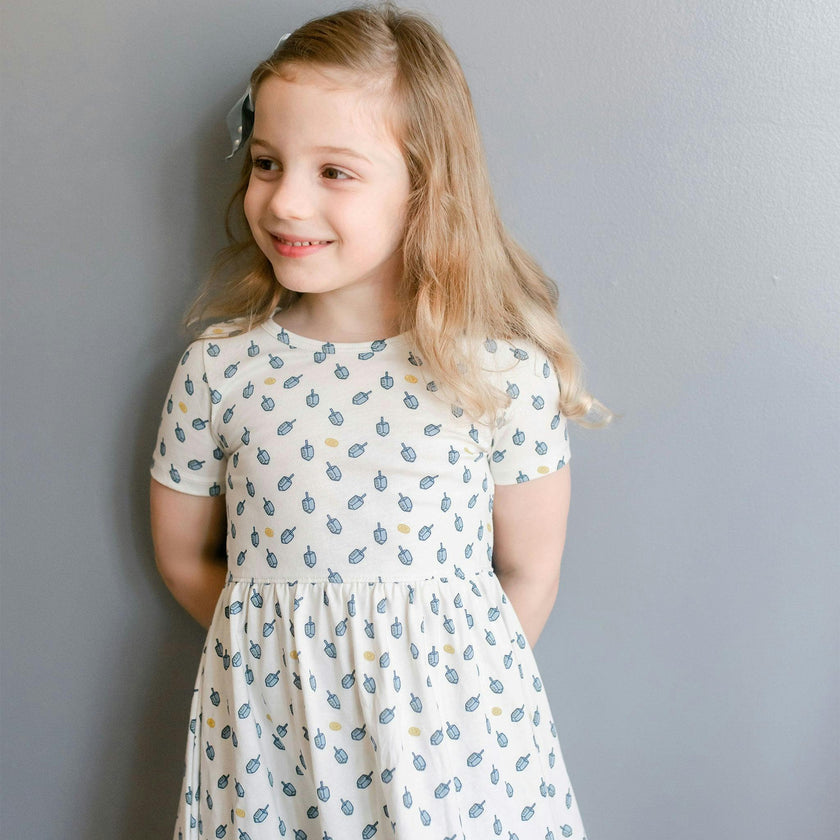 Sunny Dress - Tossed Dreidels