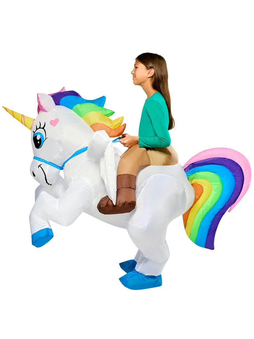 Kids' Ride on Unicorn Light Up Inflatable Costume
