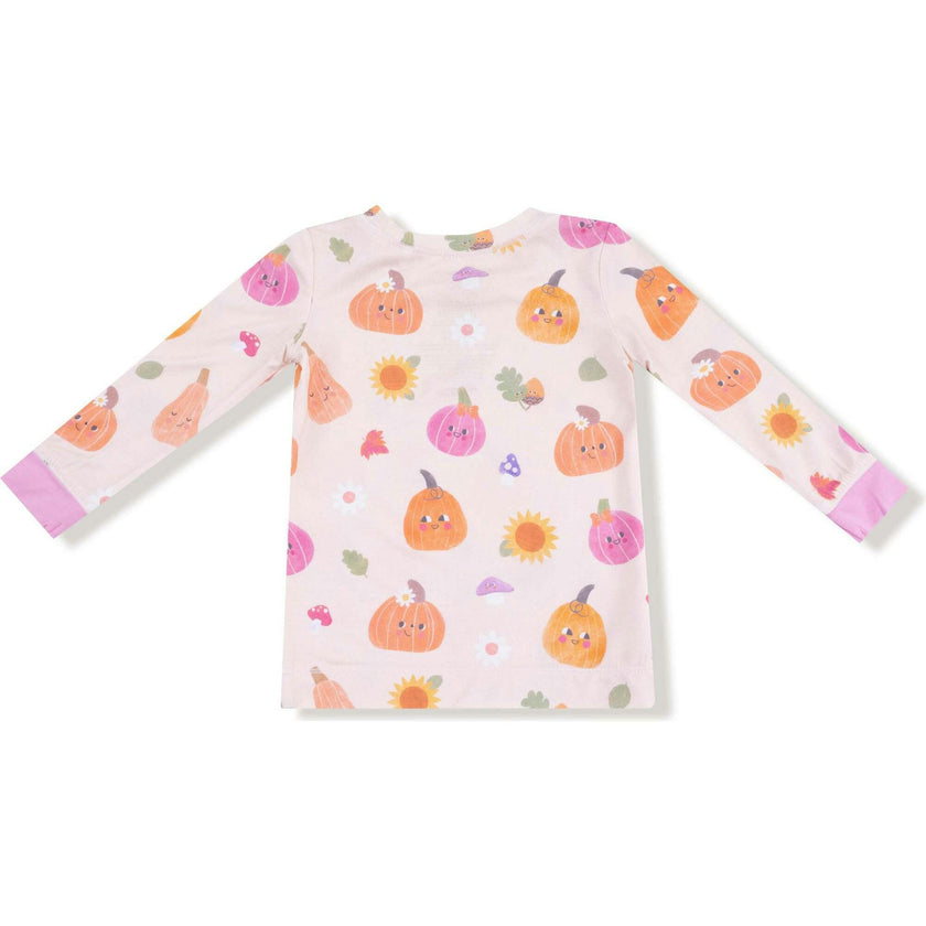 Autumn Pumpkins - Pink - Long Sleeve Loungewear Set