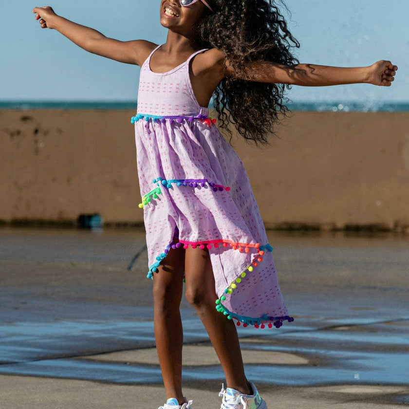St. Barths Pom Pom High Low Dress