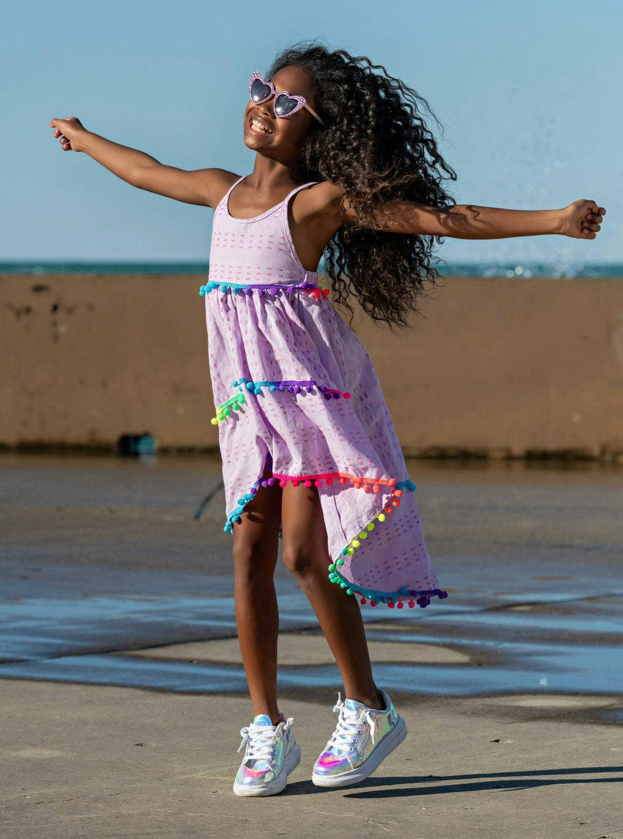 St. Barths Pom Pom High Low Dress