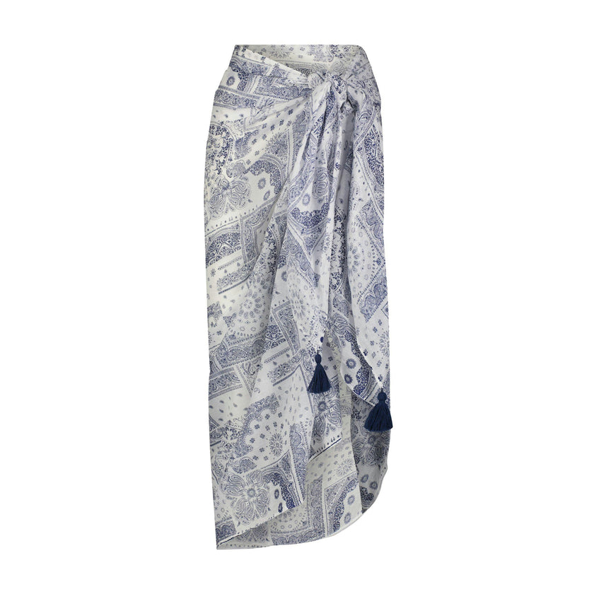 Cotton Saline Pareo White Bandana, White Bandana