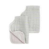 Cotton Muslin Burp Cloth 2 Pack - Grey Stripe