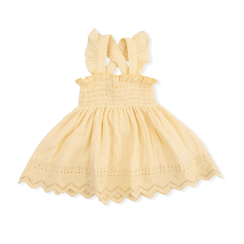 Solid Muslin Italian Straw - Smocked Top with Bloomer