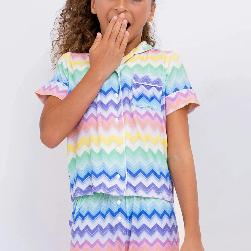 Chevron Jersey Short Sleeve PJ Set