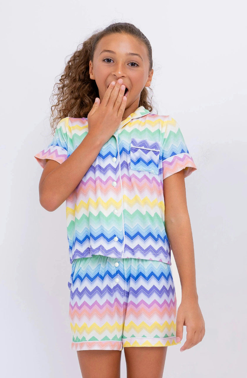 Chevron Jersey Short Sleeve PJ Set