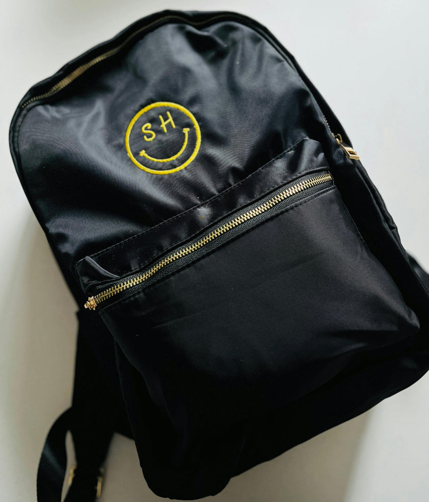 Personal Smiley Embroidered Backpack