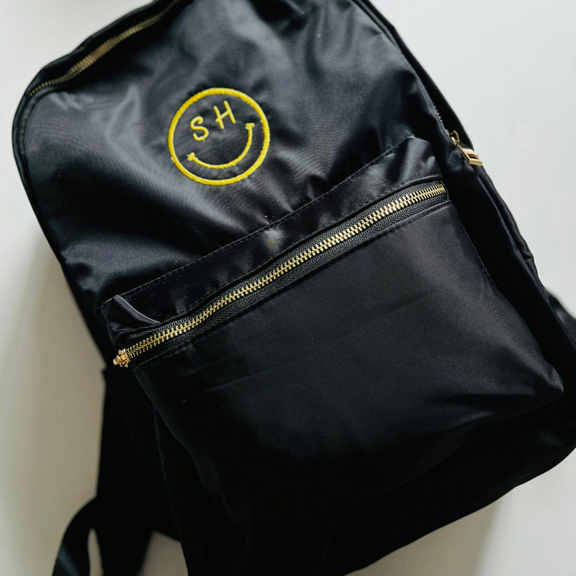 Personal Smiley Embroidered Backpack