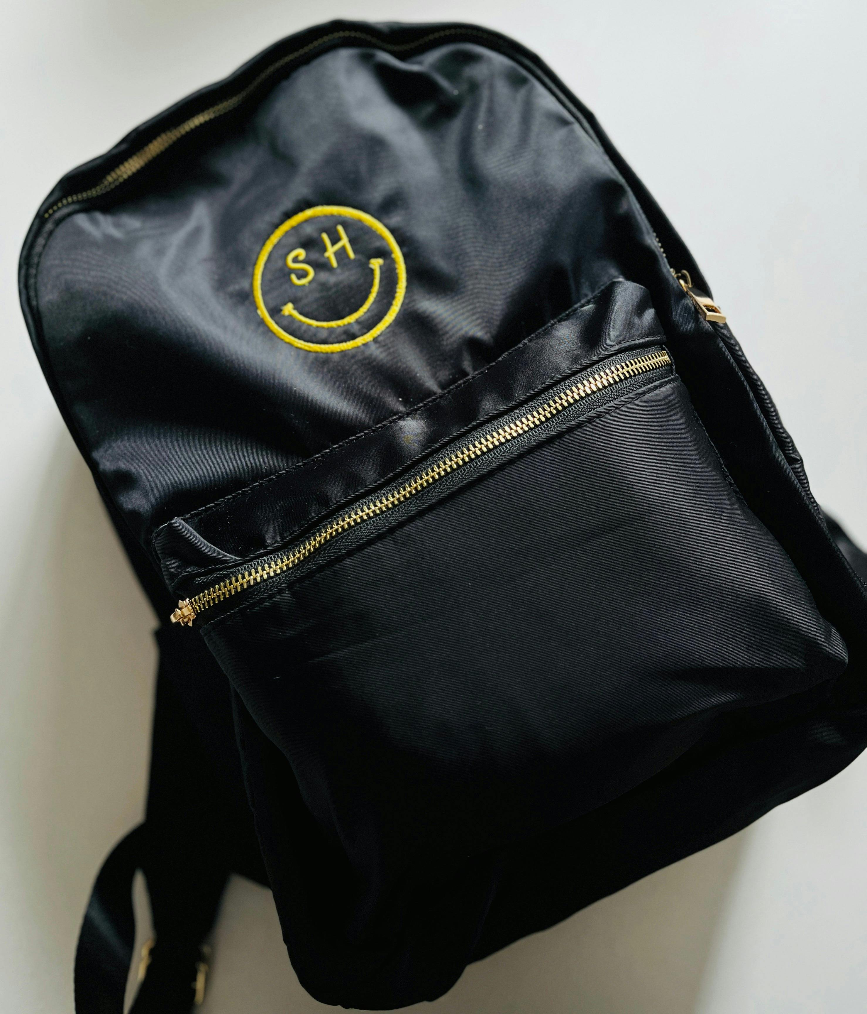Personal Smiley Embroidered Backpack