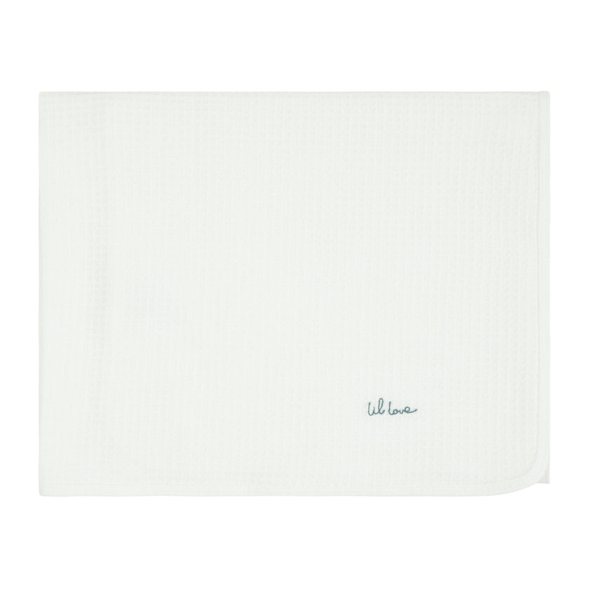 Lil Love Embroidered Waffle Blanket