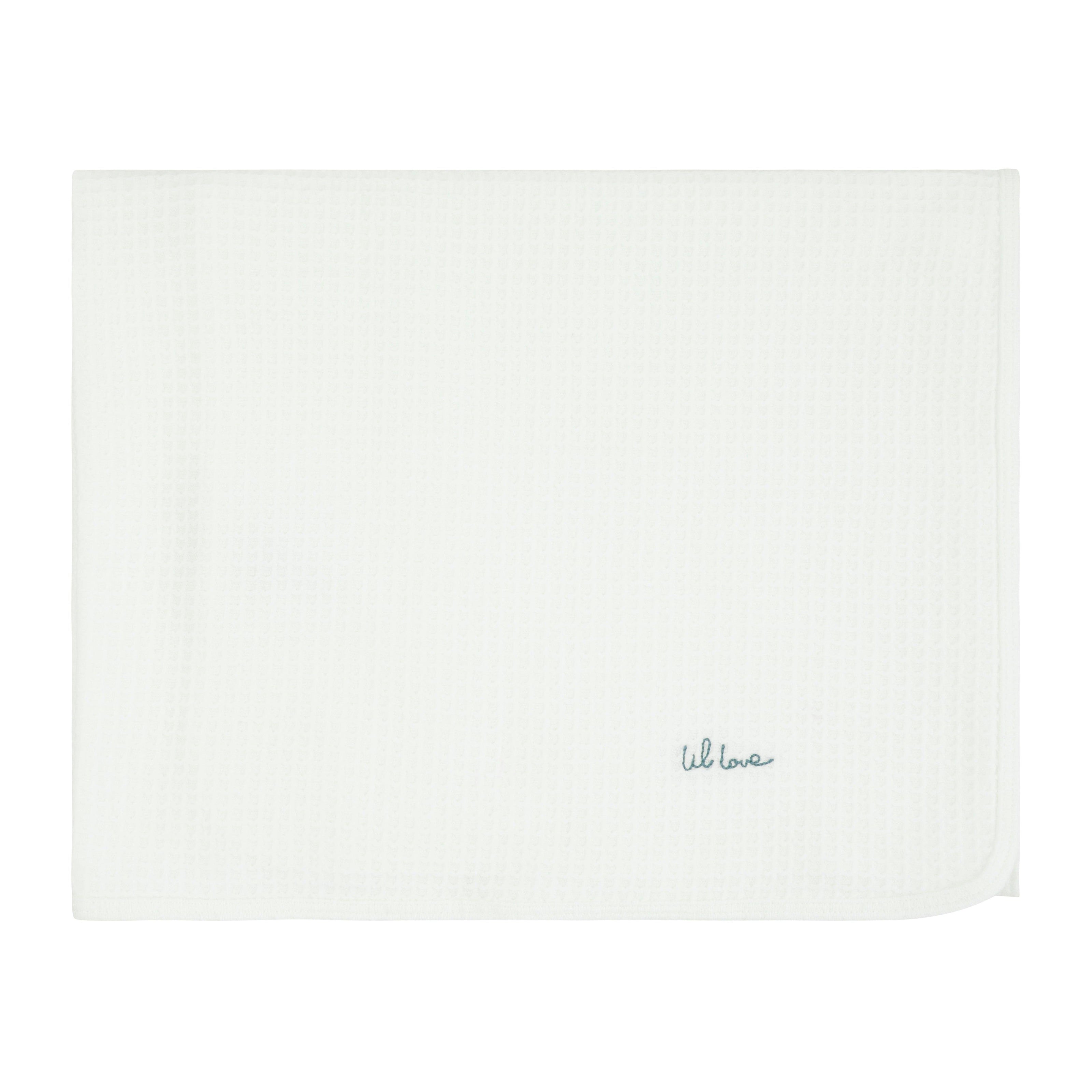 Lil Love Embroidered Waffle Blanket