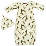 Organic Cotton Newborn Gown & Hat Set