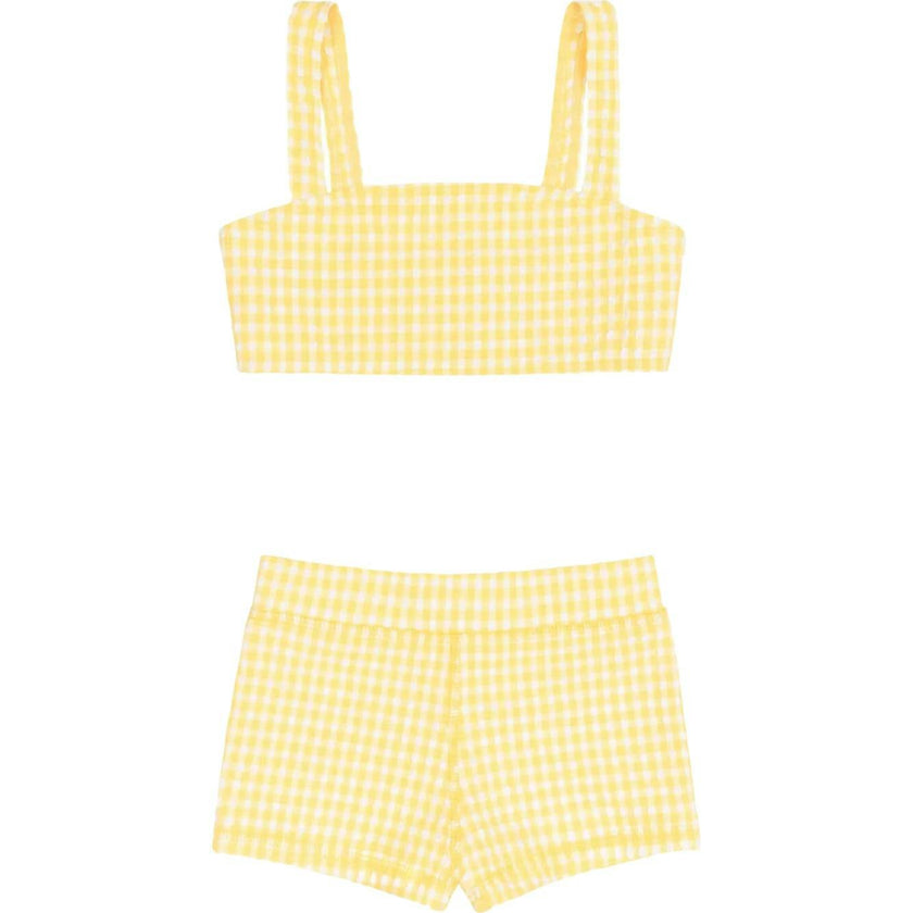 girls soleil gingham bandeau bikini and swim short
