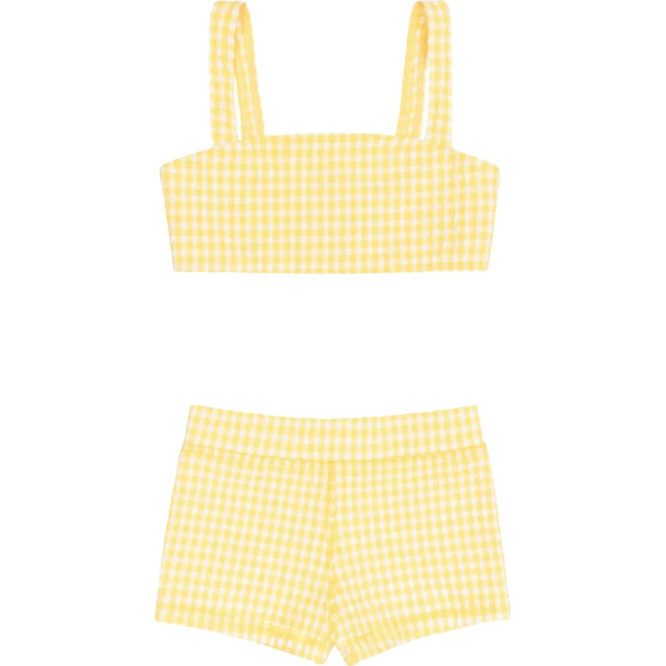 girls soleil gingham bandeau bikini and swim short