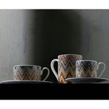 Tea Cup & Saucer Zig Zag Set of 2 In Luxury Box Jarris 148 Diam. 3.3"