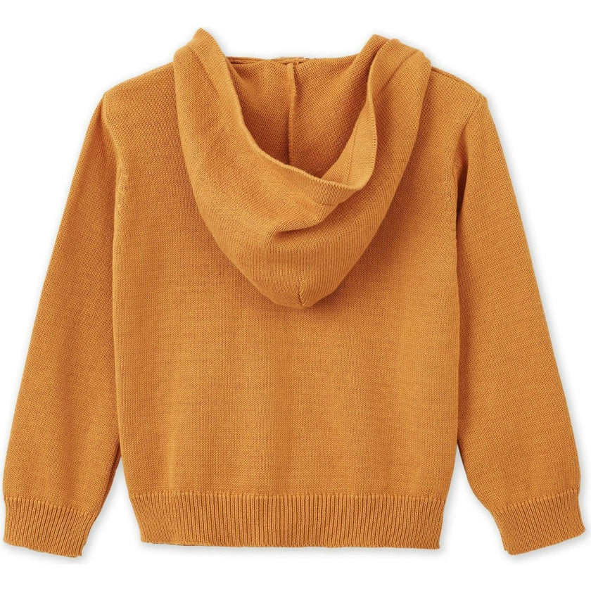Organic Cotton Knit Cardigan, Orange