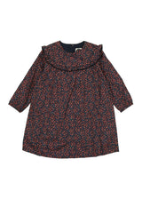 Floral Long Sleeve Ruffle Trim Yoke Dress