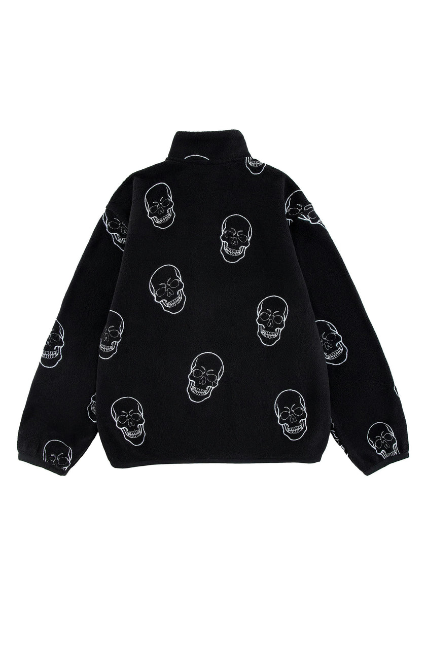 Embroidered Pull Over Polar Fleece, Skulls