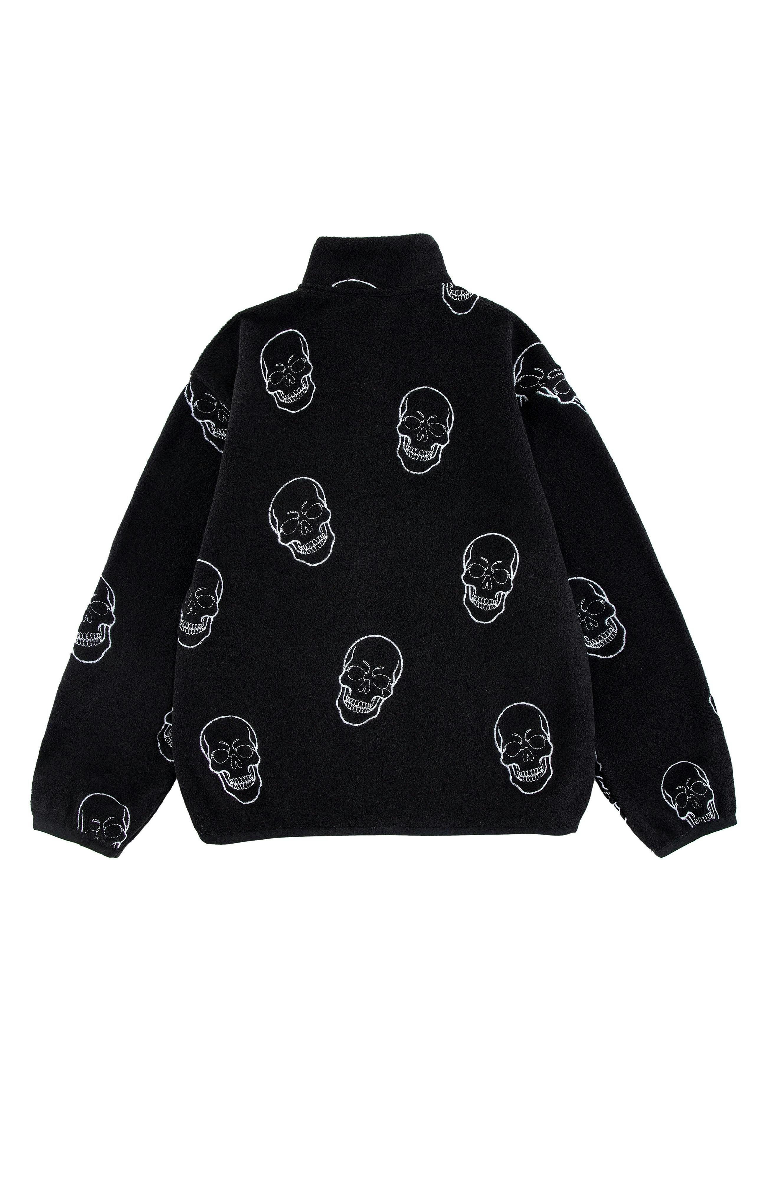 Embroidered Pull Over Polar Fleece, Skulls