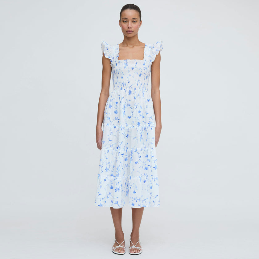 The Ellie Nap Dress - Blue Botanical