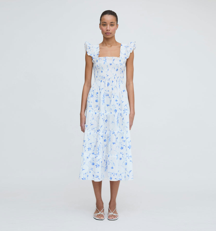The Ellie Nap Dress - Blue Botanical
