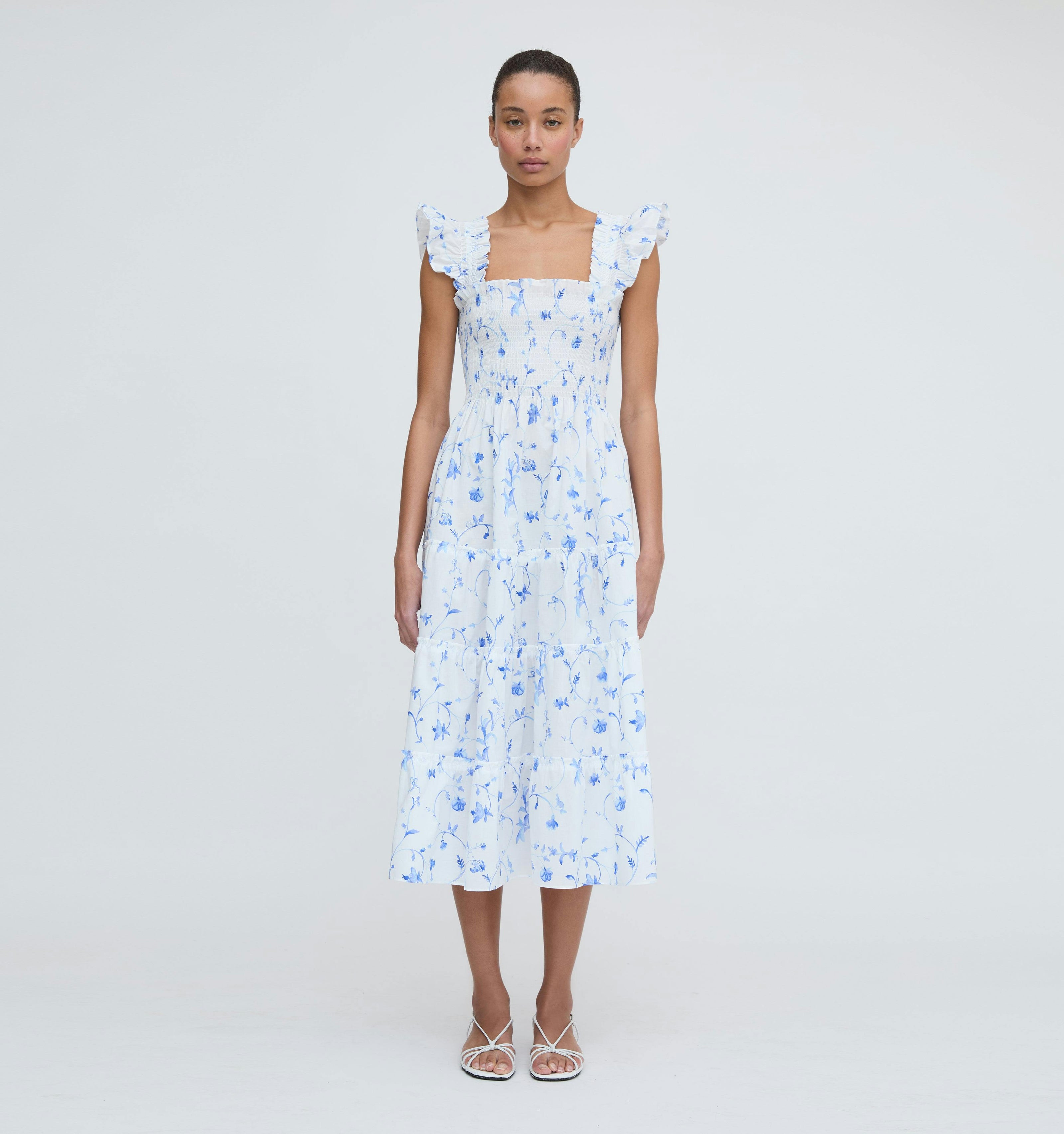 The Ellie Nap Dress - Blue Botanical