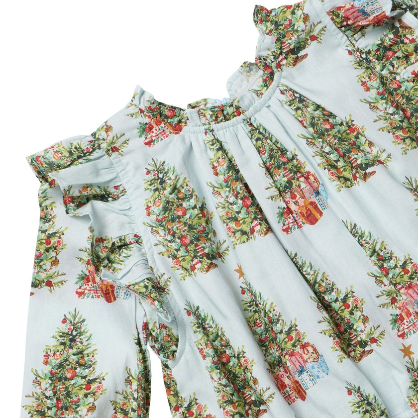 Girls Harper Dress - Trees and Presents