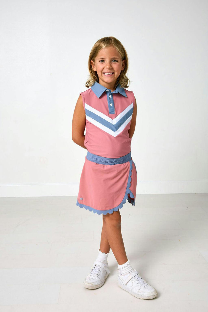 dusty pink/slate scalloped skort