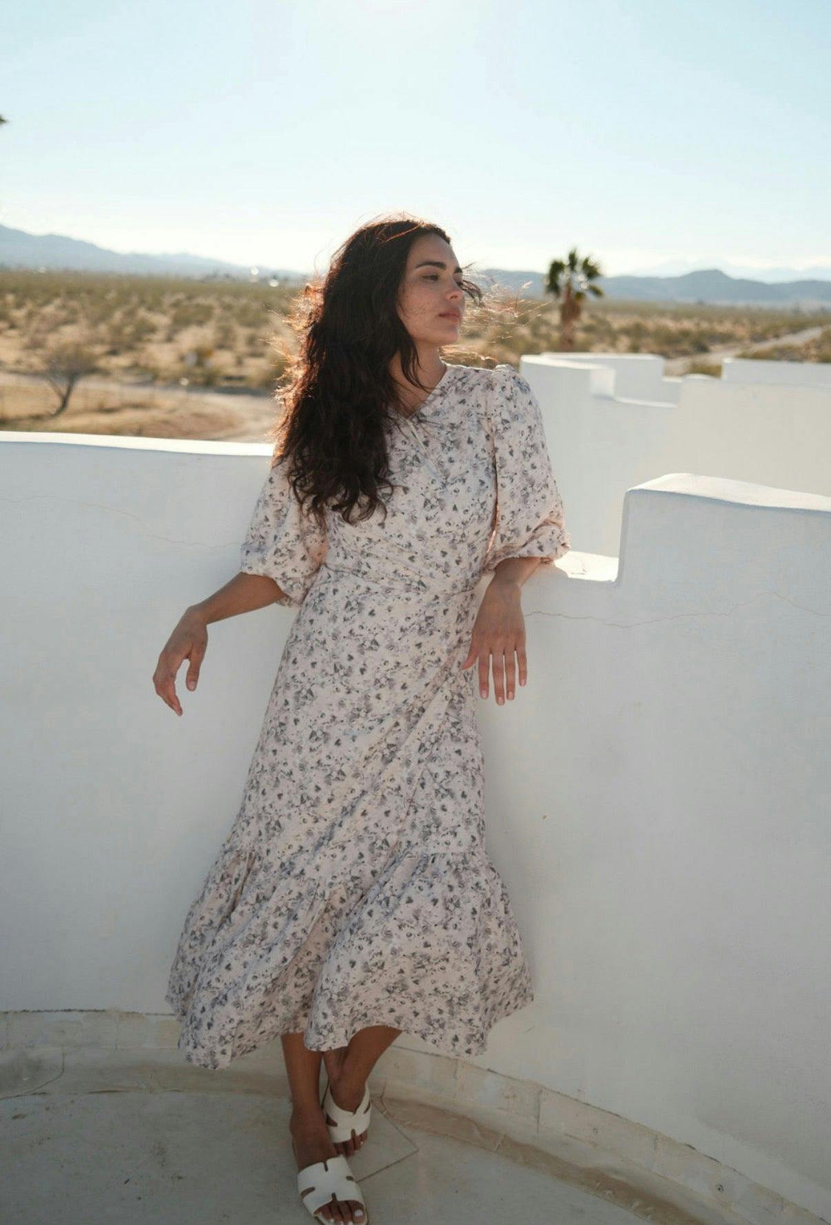 PRINT WRAP DRESS