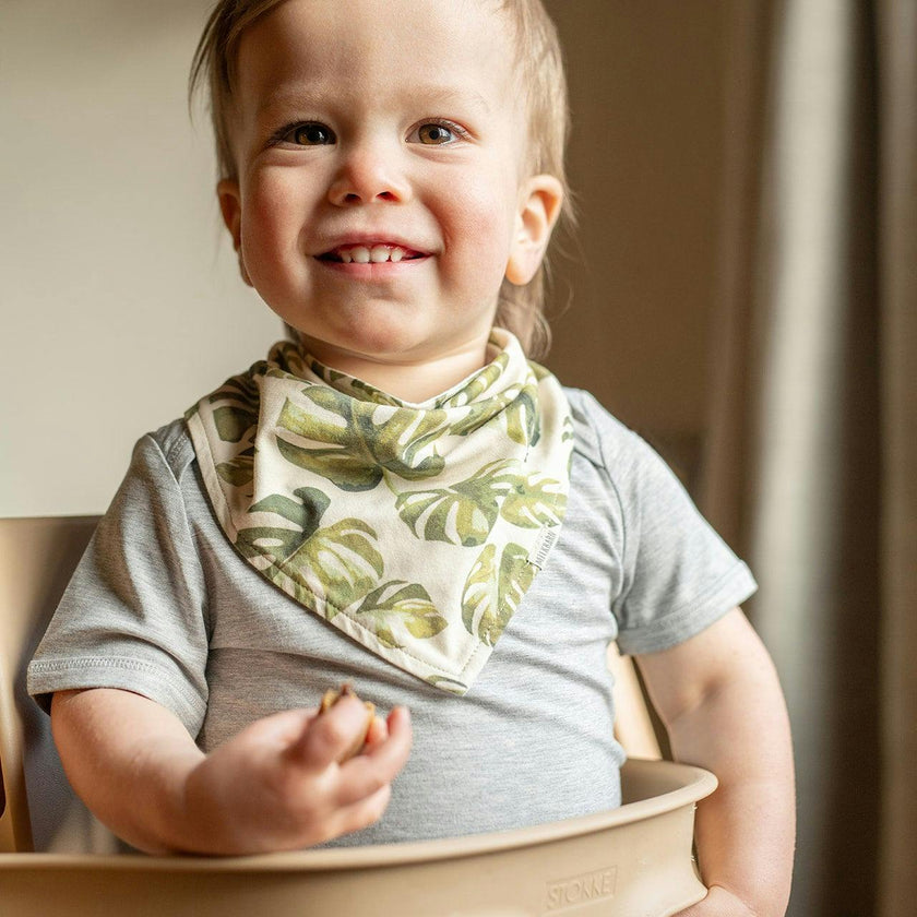 Island Leaf Cotton Stretch Kerchief Bib