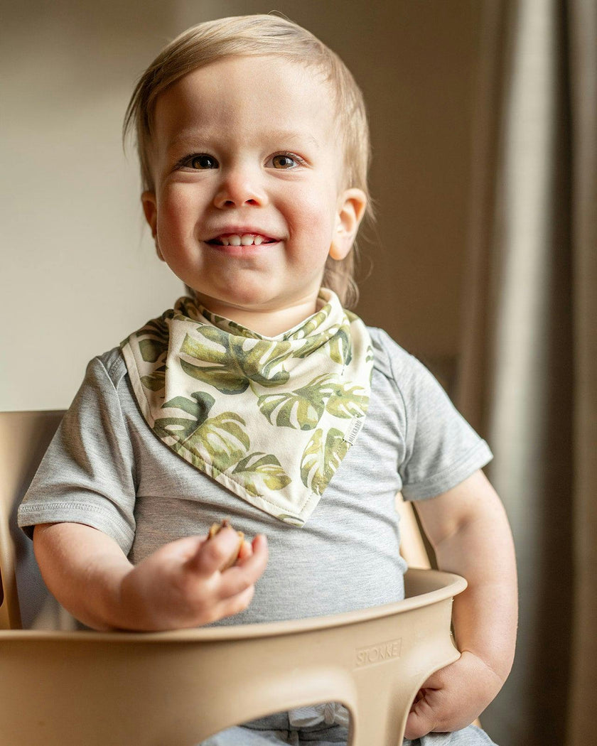 Island Leaf Cotton Stretch Kerchief Bib