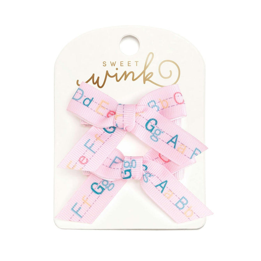 Alphabet Bows Clip Set