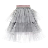 Gray Ruffle Tulle Skirt