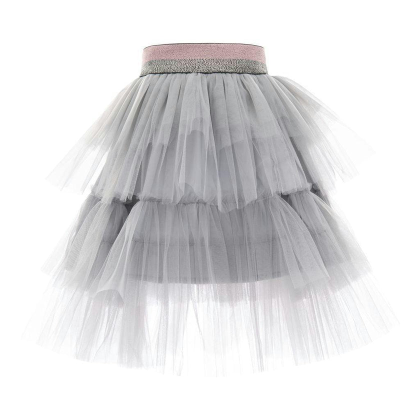 Gray Ruffle Tulle Skirt
