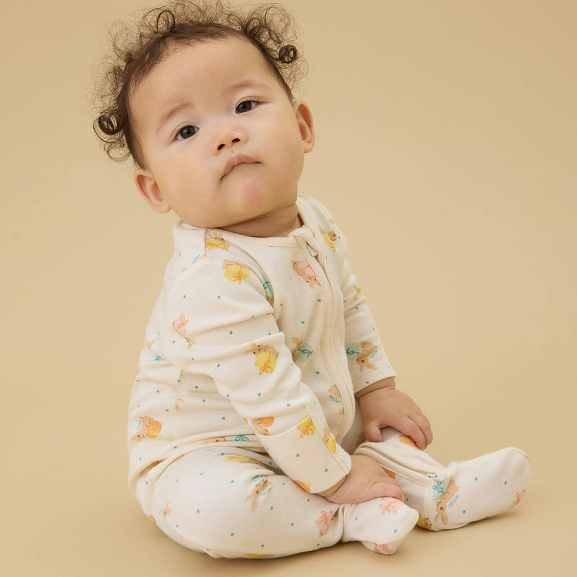 Bunny Clever Zip Baby Pajamas