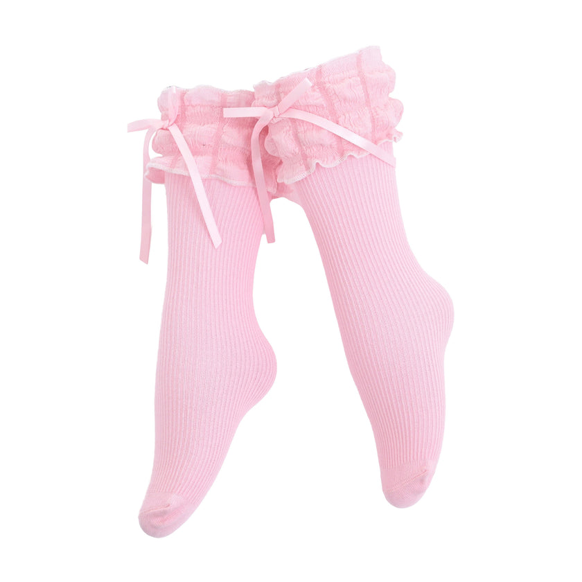 Ruffled Ribbon Long Socks